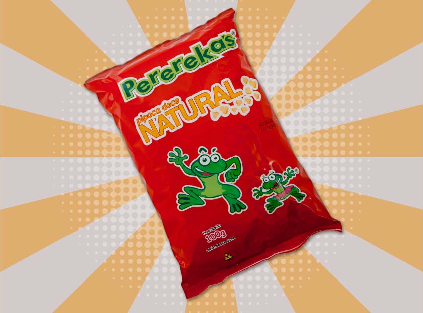 Pacote de Pererekas pipocas sabor tutti-frutti