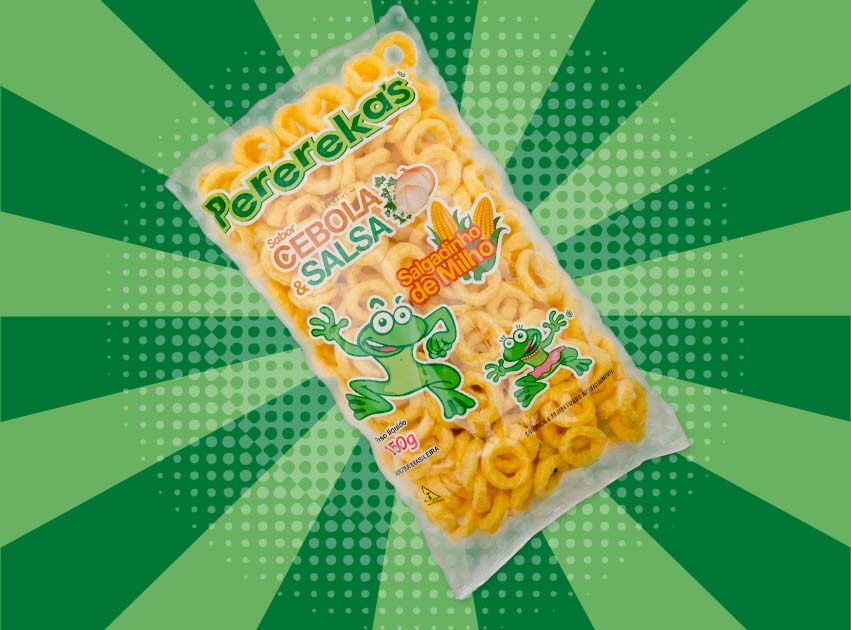 Pacote de Pererekas salgadinho sabor cebola e salsa