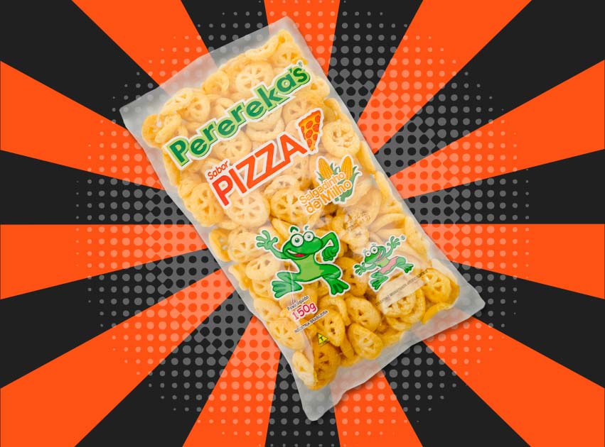 Pacote de Pererekas salgadinho sabor requeijão
